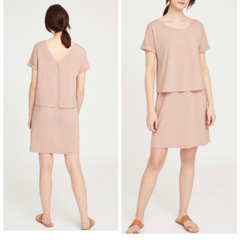 Cuyana Overlay Short-Sleeve Pima Cotton T-Shirt Dress Size Medium